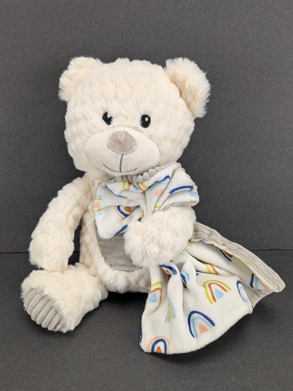 Spark Create Imagine White Teddy Bear Plush 12" Stuffed Animal Security Blanket